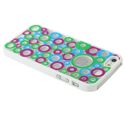 Colorful Dots Style Hollow Plastic Case for iPhone 5 & 5s & SE