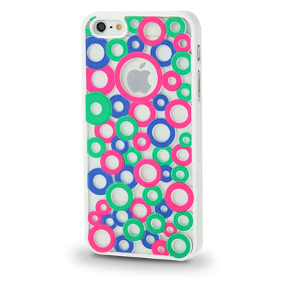 Colorful Dots Style Hollow Plastic Case for iPhone 5 & 5s & SE
