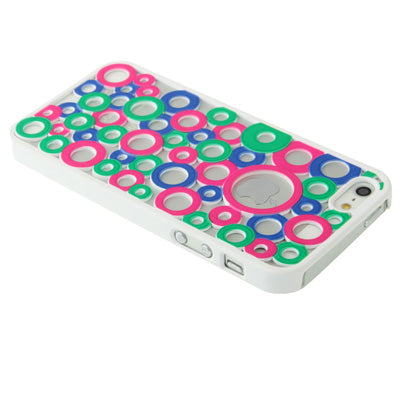 Colorful Dots Style Hollow Plastic Case for iPhone 5 & 5s & SE