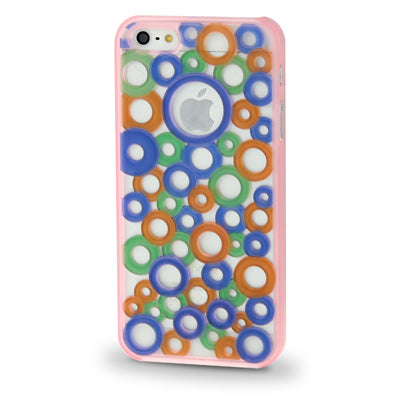 Colorful Dots Style Translucent Frame Hollow Plastic Case for iPhone 5 & 5s & SE