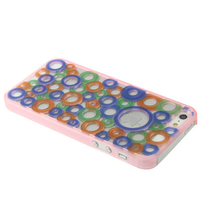 Colorful Dots Style Translucent Frame Hollow Plastic Case for iPhone 5 & 5s & SE