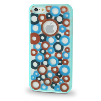 Colorful Dots Style Translucent Frame Hollow Plastic Case for iPhone 5 & 5s & SE