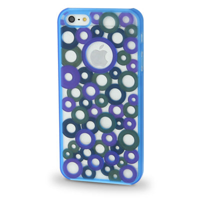Colorful Dots Style Translucent Frame Hollow Plastic Case for iPhone 5 & 5s & SE