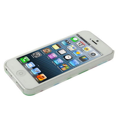 Colorful Dots Style Translucent Frame Hollow Plastic Case for iPhone 5 & 5s & SE