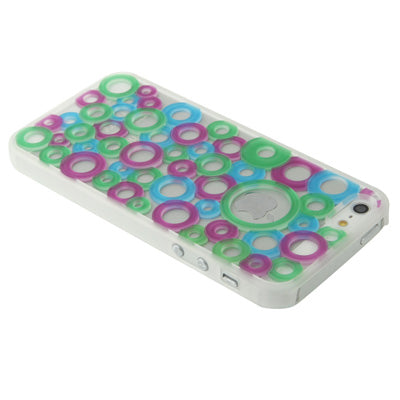Colorful Dots Style Translucent Frame Hollow Plastic Case for iPhone 5 & 5s & SE