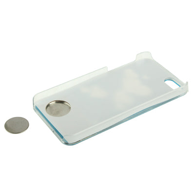 Hollow Heart Pattern LED Changed Sense Flash Light Effect Pasting Metal Plastic Case for iPhone 5 & 5s & SE