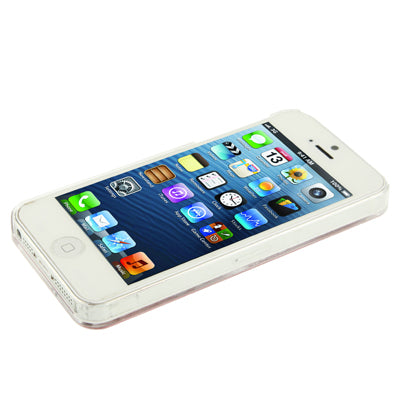 Hollow Heart Pattern LED Changed Sense Flash Light Effect Pasting Metal Plastic Case for iPhone 5 & 5s & SE