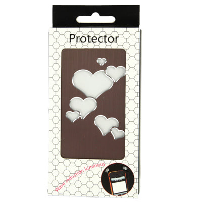 Hollow Heart Pattern LED Changed Sense Flash Light Effect Pasting Metal Plastic Case for iPhone 5 & 5s & SE