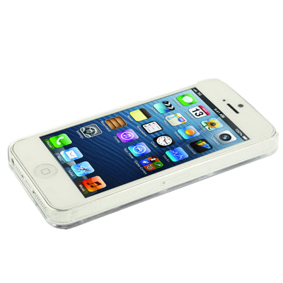 Hollow Heart Pattern LED Changed Sense Flash Light Effect Pasting Metal Plastic Case for iPhone 5 & 5s & SE