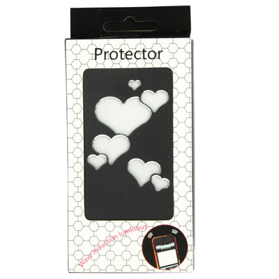 Hollow Heart Pattern LED Changed Sense Flash Light Effect Pasting Metal Plastic Case for iPhone 5 & 5s & SE