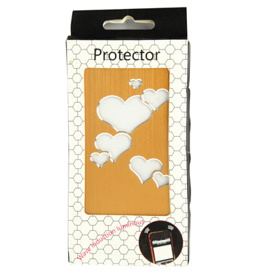 Hollow Heart Pattern LED Changed Sense Flash Light Effect Pasting Metal Plastic Case for iPhone 5 & 5s & SE