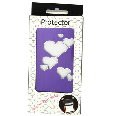 Hollow Heart Pattern LED Changed Sense Flash Light Effect Pasting Metal Plastic Case for iPhone 5 & 5s & SE