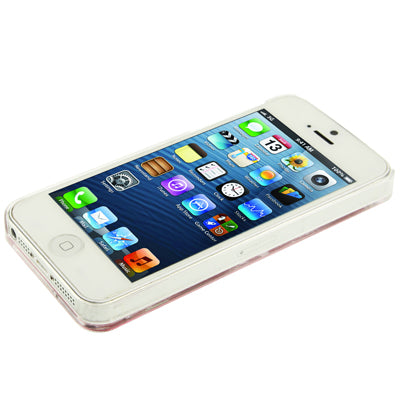 Hollow Heart Pattern LED Changed Sense Flash Light Effect Pasting Metal Plastic Case for iPhone 5 & 5s & SE
