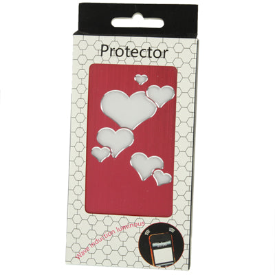 Hollow Heart Pattern LED Changed Sense Flash Light Effect Pasting Metal Plastic Case for iPhone 5 & 5s & SE