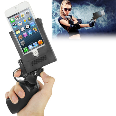 Handgun Style Plating Skinning Plastic Shell for iPhone 5 & 5s & SE (Black)