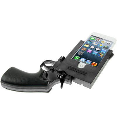 Handgun Style Plating Skinning Plastic Shell for iPhone 5 & 5s & SE (Black)