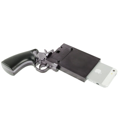 Handgun Style Plating Skinning Plastic Shell for iPhone 5 & 5s & SE (Black)
