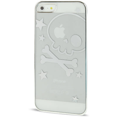 Skull Pattern Ultra Thin Plating Border Transparent Plastic Case for iPhone 5 & 5s & SE
