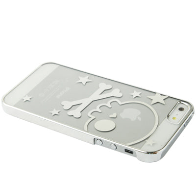 Skull Pattern Ultra Thin Plating Border Transparent Plastic Case for iPhone 5 & 5s & SE