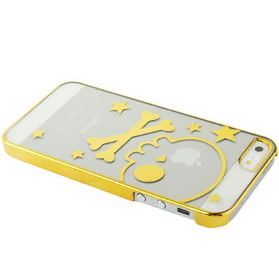 Skull Pattern Ultra Thin Plating Border Transparent Plastic Case for iPhone 5 & 5s & SE