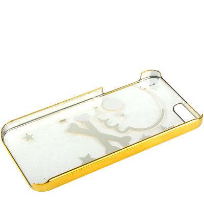 Skull Pattern Ultra Thin Plating Border Transparent Plastic Case for iPhone 5 & 5s & SE
