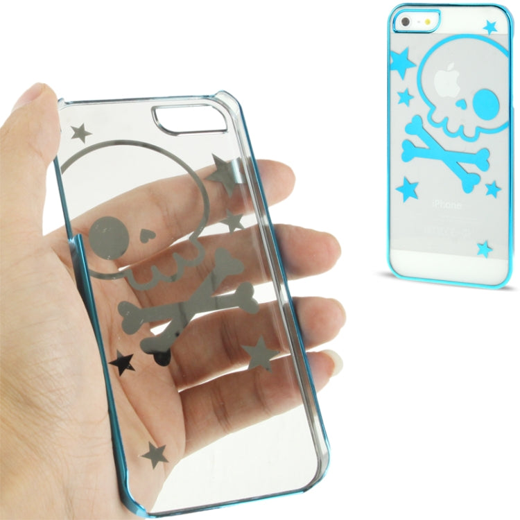 Skull Pattern Ultra Thin Plating Border Transparent Plastic Case for iPhone 5 & 5s & SE