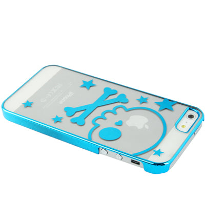 Skull Pattern Ultra Thin Plating Border Transparent Plastic Case for iPhone 5 & 5s & SE