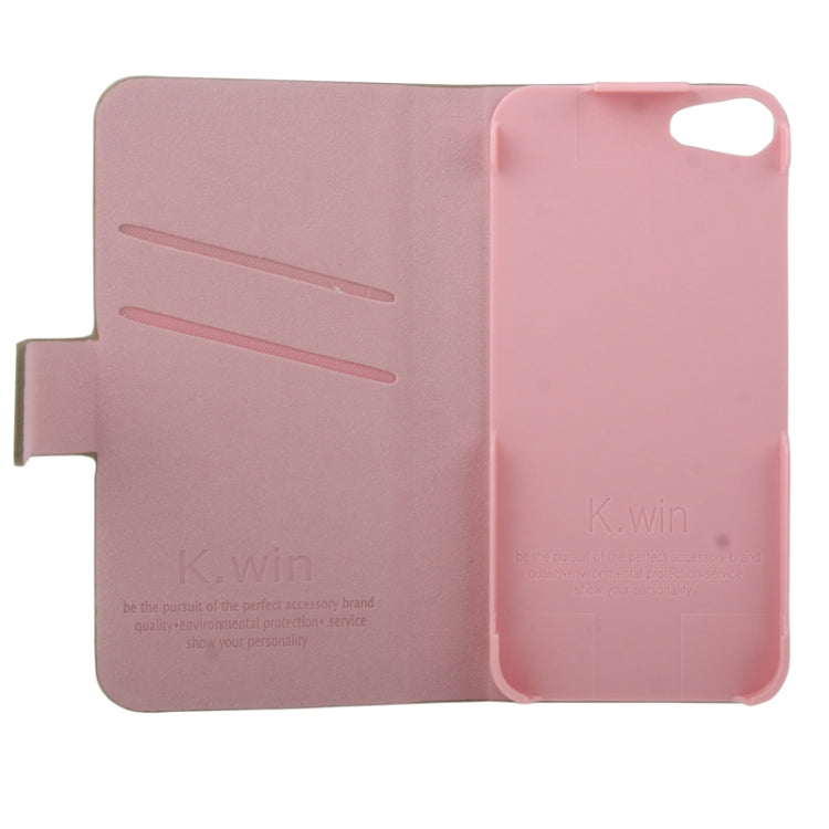 K.win Series Oil Painting Style Colorful Stripe Pattern Leather Case with Credit Card Slots for iPhone 5 & 5s & SE & SE