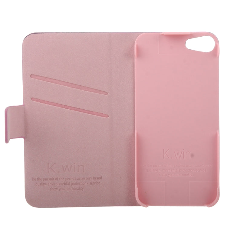 K.win Series Oil Painting Style Colorful Stripe Pattern Leather Case with Credit Card Slots for iPhone 5 & 5s & SE & SE