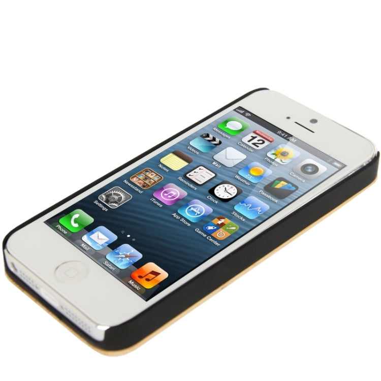 Protective Plastic Case with Bamboo Patch for iPhone 5 & 5s & SE