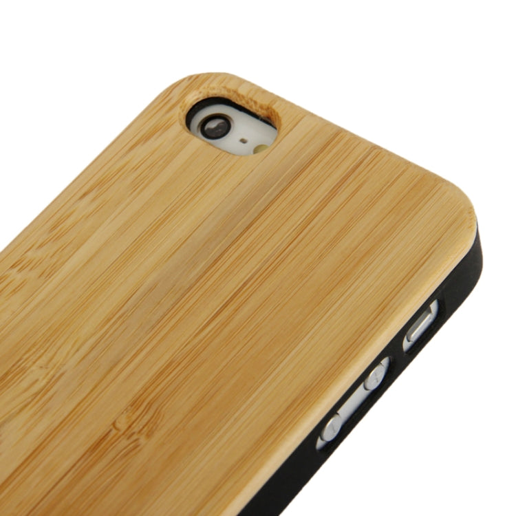 Protective Plastic Case with Bamboo Patch for iPhone 5 & 5s & SE