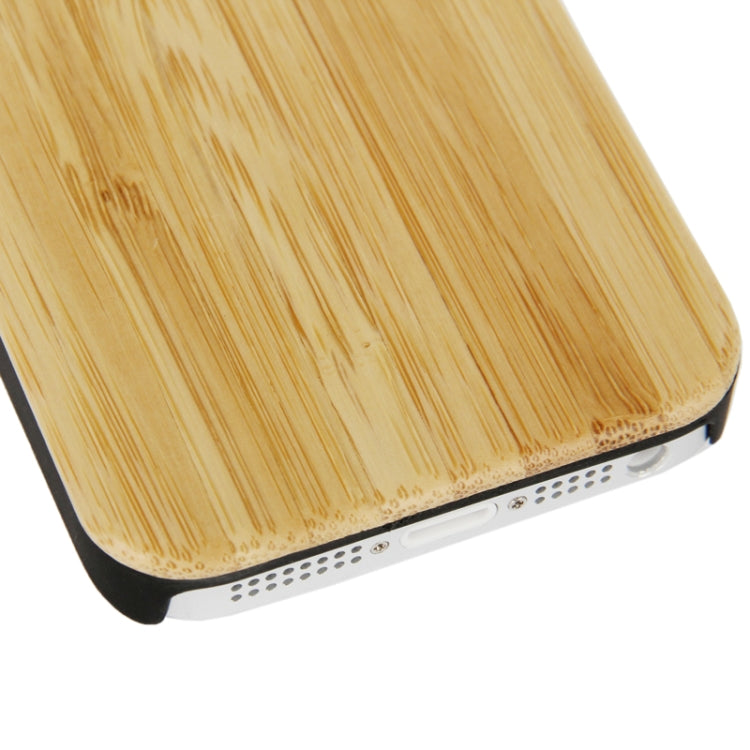 Protective Plastic Case with Bamboo Patch for iPhone 5 & 5s & SE