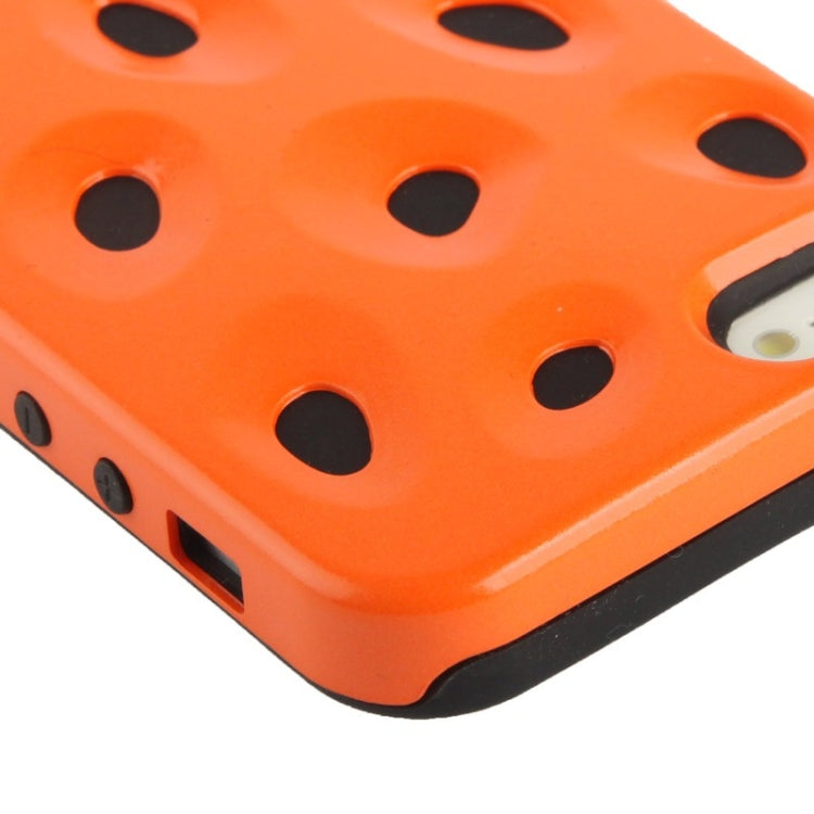 Hollow Watermelon Style Plastic + Black Silicone Combination Case for iPhone 5 & 5s & SE