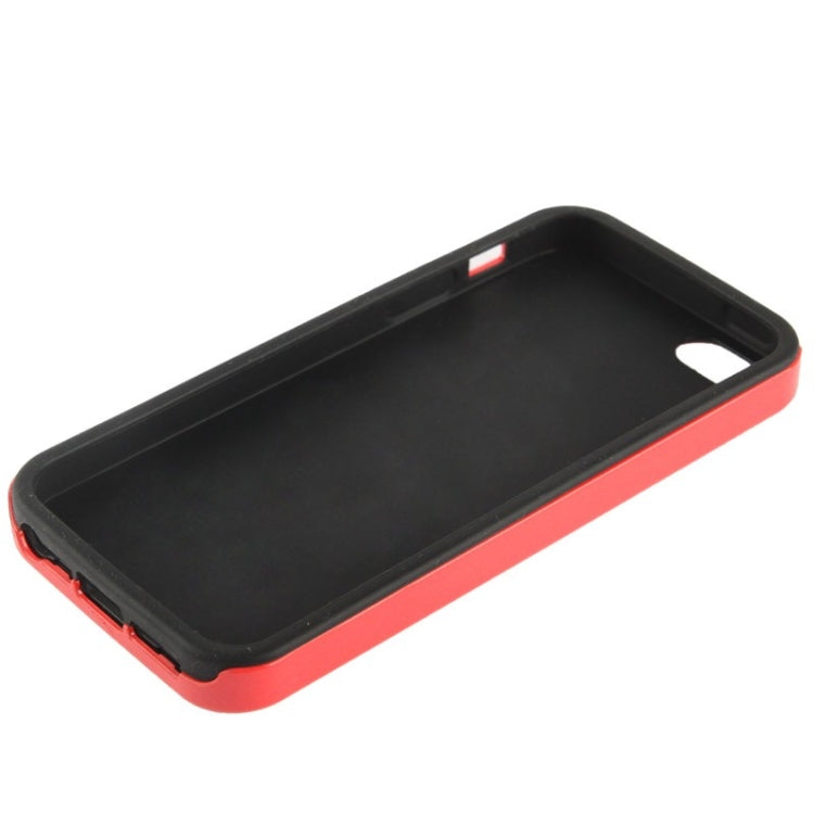 Hollow Watermelon Style Plastic + Black Silicone Combination Case for iPhone 5 & 5s & SE