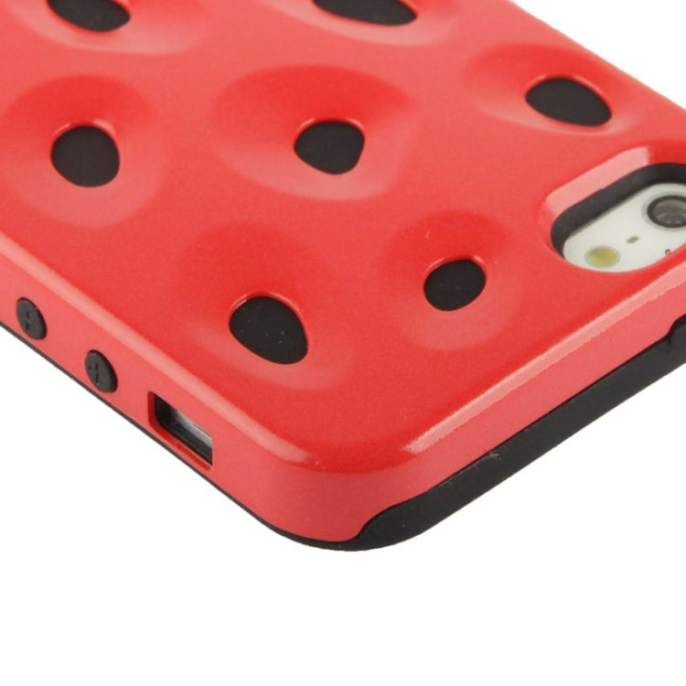 Hollow Watermelon Style Plastic + Black Silicone Combination Case for iPhone 5 & 5s & SE