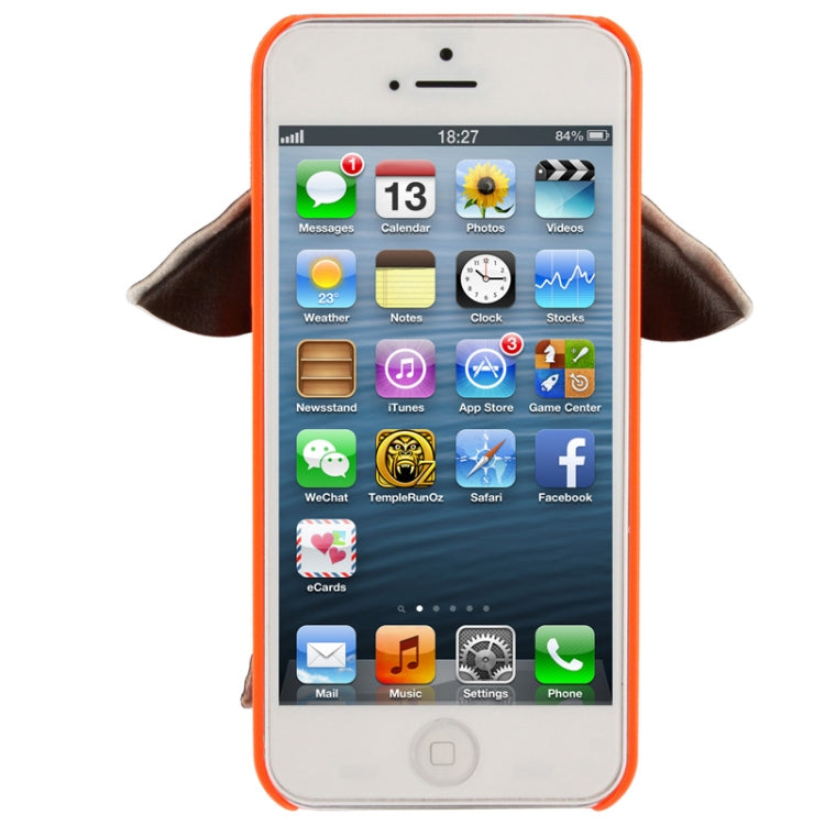 WUBENFU Series Detachable Leather Clothing Keyring Wood Texture Plastic Case with Leopard Phone Neck Rope for iPhone 5 & 5s & SE
