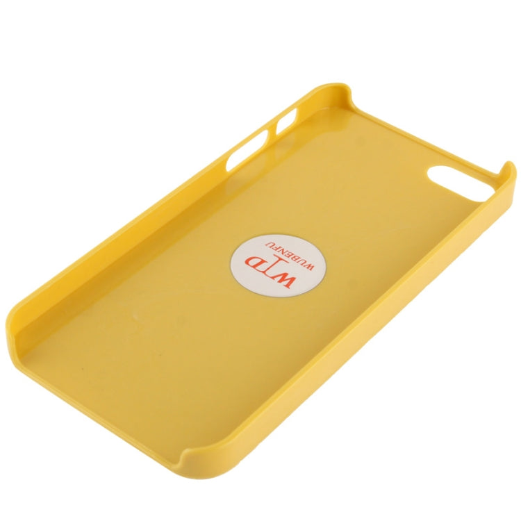WUBENFU Series Detachable Leather Clothing Keyring Wood Texture Plastic Case with Leopard Phone Neck Rope for iPhone 5 & 5s & SE