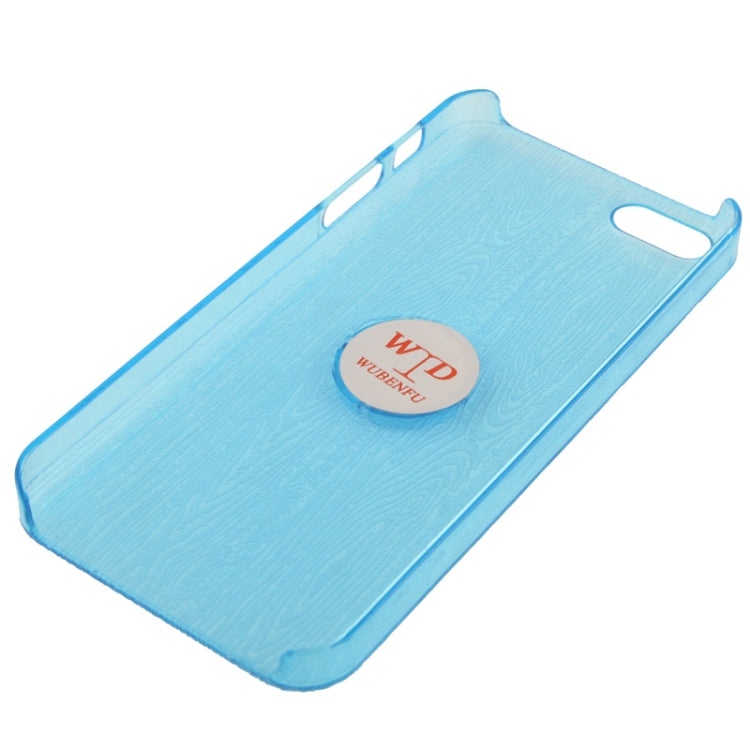 WUBENFU Series Detachable Leather Clothing Keyring Wood Texture Transparent Plastic Case with Leopard Phone Neck Rope for iPhone 5 & 5s & SE