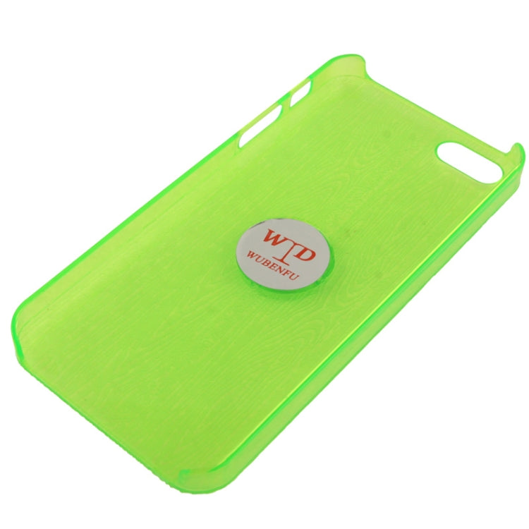 WUBENFU Series Detachable Leather Clothing Keyring Wood Texture Transparent Plastic Case with Leopard Phone Neck Rope for iPhone 5 & 5s & SE