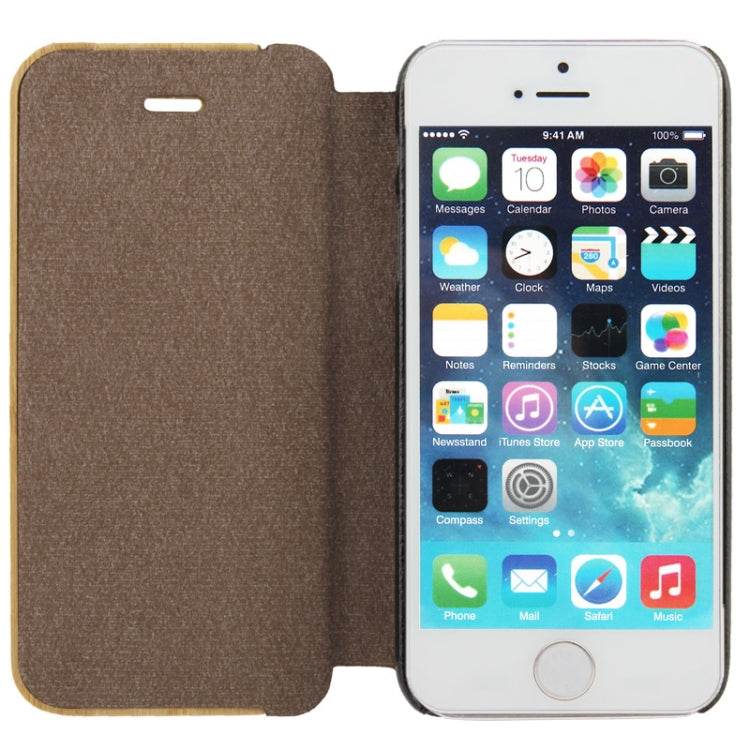 Bamboo and Magnetic Materials Horizontal Flip Leather Case for iPhone 5 & 5s & SE & SE