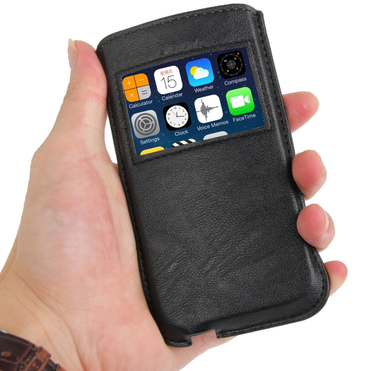Litchi Texture Leather Case Pocket Sleeve Bag with Pull Up Tab & Call Display ID for iPhone 5 & 5s & SE & SE & 5C
