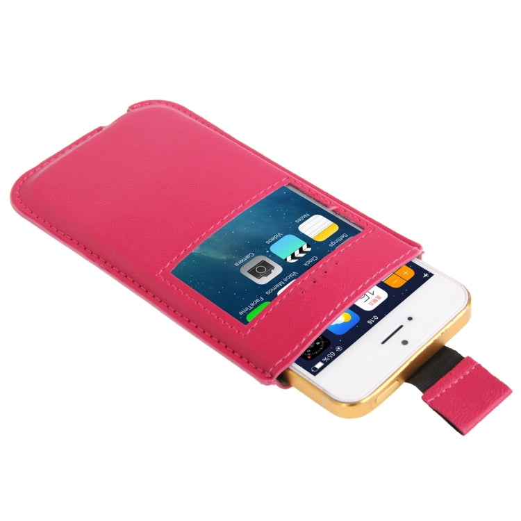 Litchi Texture Leather Case Pocket Sleeve Bag with Pull Up Tab & Call Display ID for iPhone 5 & 5s & SE & SE & 5C