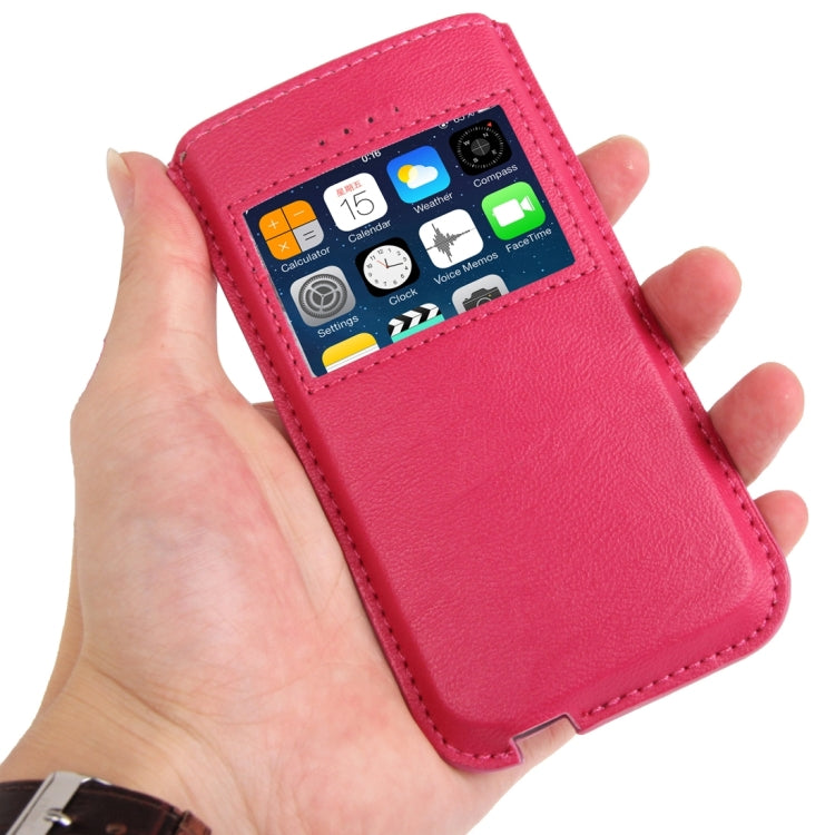 Litchi Texture Leather Case Pocket Sleeve Bag with Pull Up Tab & Call Display ID for iPhone 5 & 5s & SE & SE & 5C