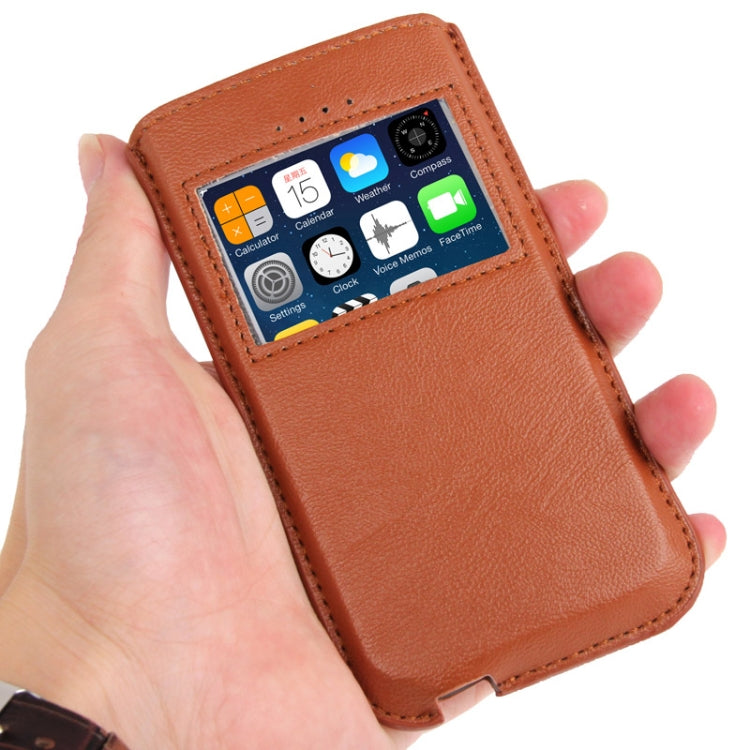 Litchi Texture Leather Case Pocket Sleeve Bag with Pull Up Tab & Call Display ID for iPhone 5 & 5s & SE & SE & 5C