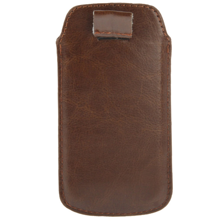 Crazy Horse Texture Leather Case Pocket Pouch Sleeve Bag with Pull Up Tab fori Phone 5 & 5S & 5C (Brown)