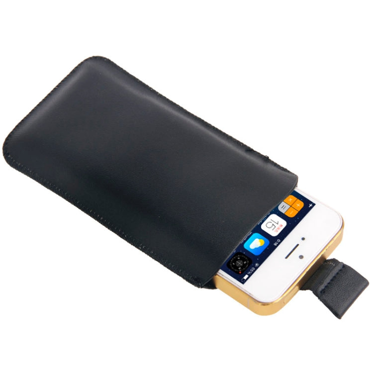 Universal Leather Case Pocket Sleeve Bag / Pouch Case with Pull Up Tab for iPhone 5 & 5C & 5S / iPhone 4 & 4S
