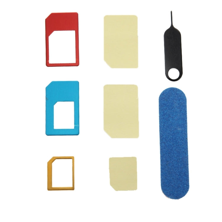 Nano SIM to Micro SIM Card Adapter + Nano SIM to Standard SIM Card Adapter + Micro SIM to Standard SIM Card Adapter + Sim Card Tray Holder Eject Pin Key Tool with Double Sided Tape for iPhone 5 & 5S, iPhone 4 & 4S, 3GS / 3G