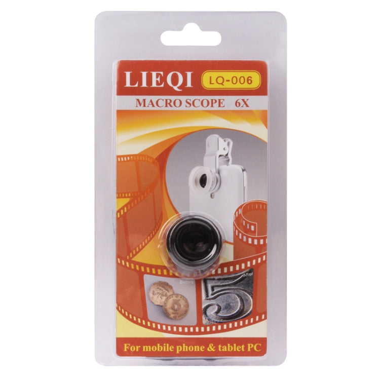 6X Macro Scope Lens with Clip, For iPhone, Galaxy, Huawei, Xiaomi, LG, HTC and Other Smart Phones