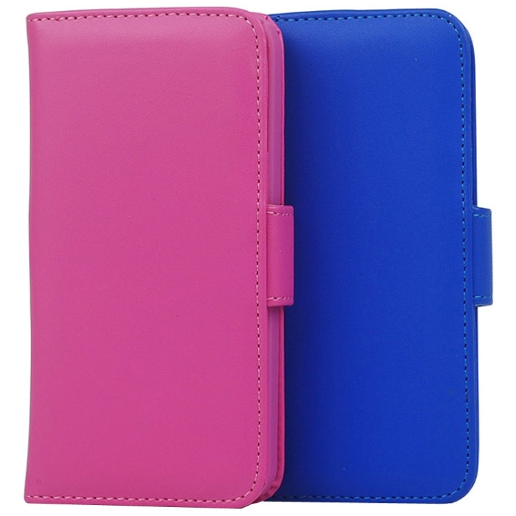 Plain Weave Texture Horizontal Flip Magnetic Buckle Leather Case with Card Slots & Wallet & Holder for iPhone 5 & 5s & SE & SE(Magenta)