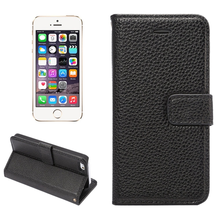 Litchi Texture Horizontal Flip Leather Case with Card Slots & Holder & Wallet & Photo Frame & Lanyard for iPhone 5 & 5s & SE & SE